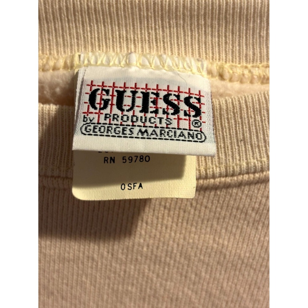 Vintage Guess By Georges Marciano Sweatshirt Mens OS Beige Embroidered - Picture 5 of 6